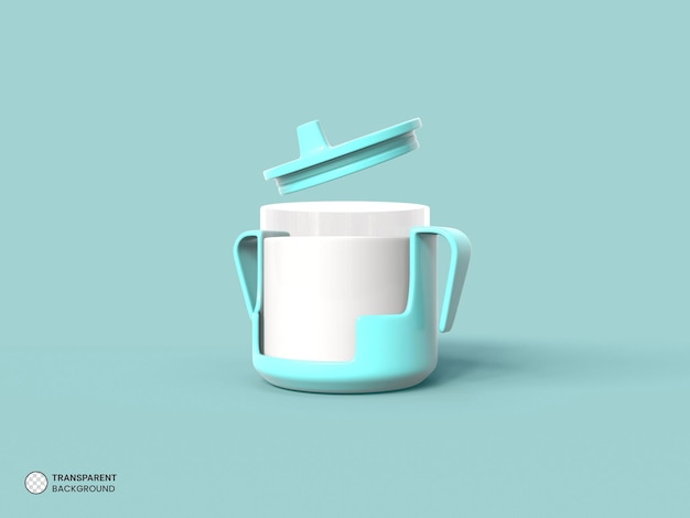 PSD icono de taza de bebé transparente aislado 3d render ilustración