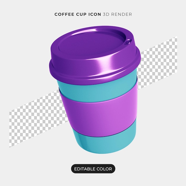 Icono de taza de café 3d aislado