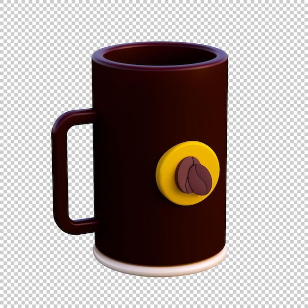 Icono de taza de café 3d aislado