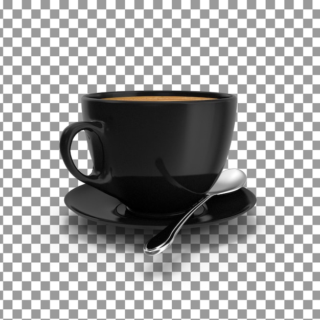 Icono de taza de café PSD 3D sobre fondo aislado y transparente