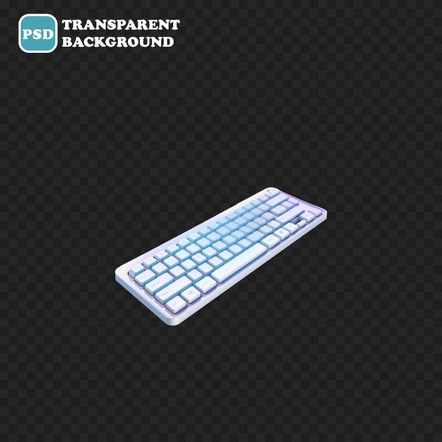 PSD icono de teclado aislado ilustración de renderización 3d