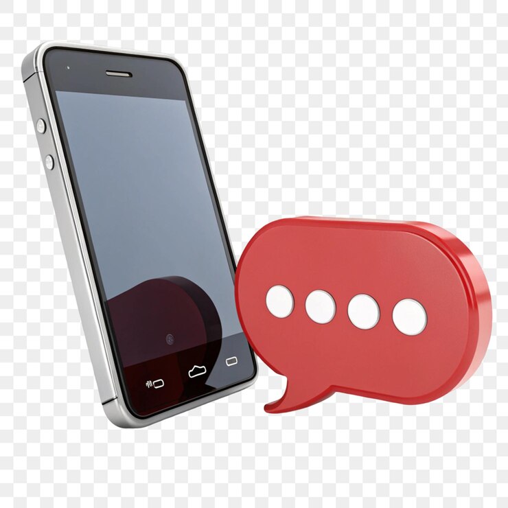 PSD icono de teléfono celular 3d y conversación de burbuja aislado en un fondo transparente