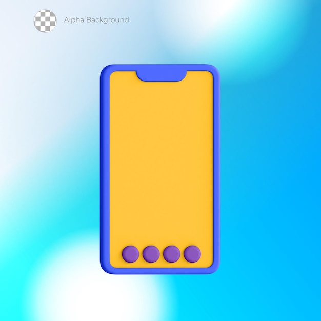 Icono de teléfono inteligente 3D