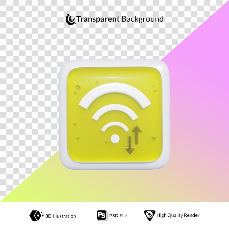 PSD icono de teléfono inteligente wifi ilustración 3d