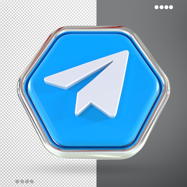 Icono de telegrama concepto de redes sociales render 3d