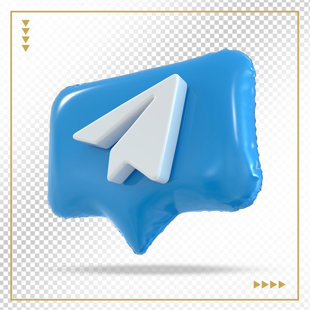 Icono de telegrama globos de redes sociales 3d