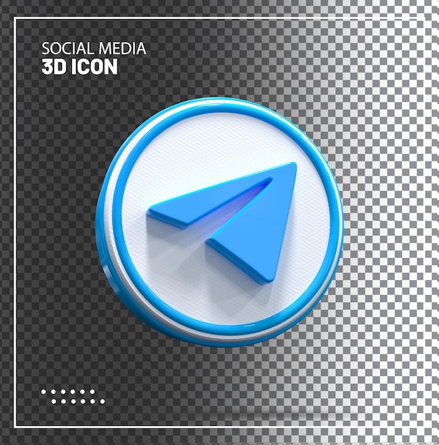 Icono de telegrama de redes sociales 3d