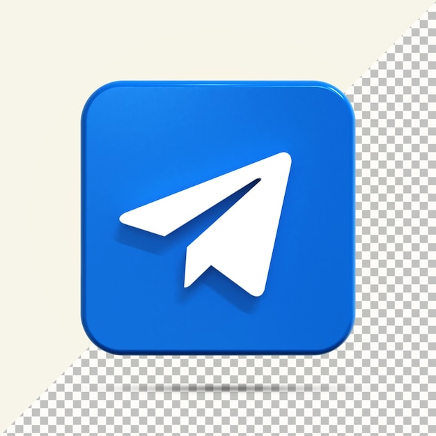 Icono de telegrama en renderizado 3d para composición