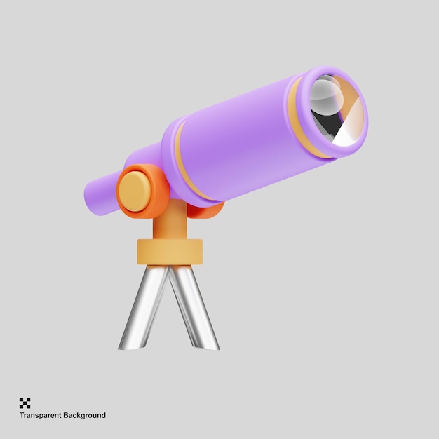 icono de telescopio 3d