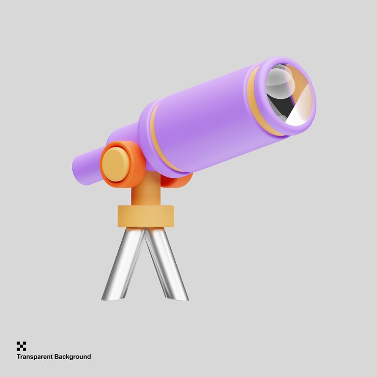 PSD icono de telescopio 3d