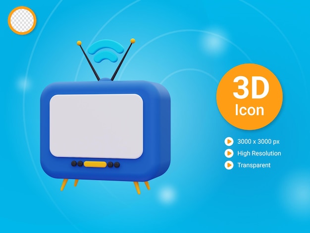 PSD icono de televisión 3d