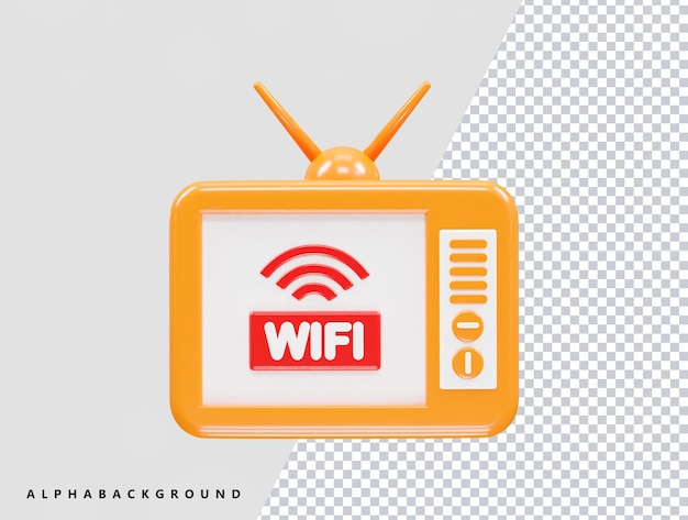 icono de televisión elemento de ilustración de renderización en 3D