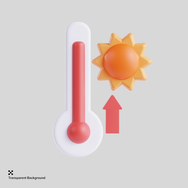 Icono de temperatura caliente 3d