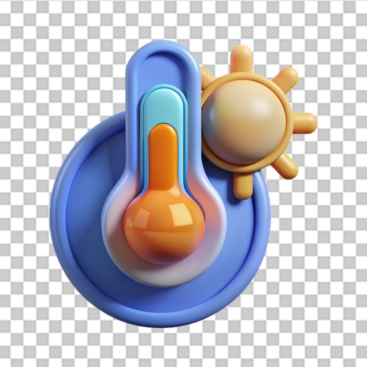 PSD icono de termómetro 3d termómetros meteorológicos miden calor y frío iconos de pronóstico climático y meteorológico temperatura vector de moda y moderno en estilo 3d