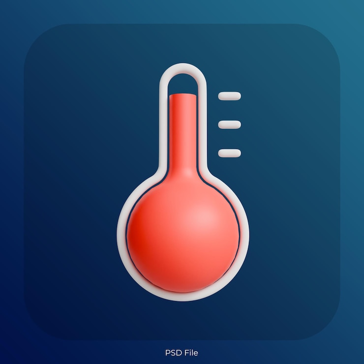 PSD icono del termómetro en 3d