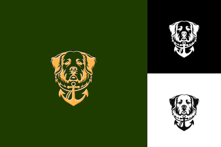 PSD icono de terranova cara de perro suave con una expresión suave e ilustración diseño de arte vectorial de animales