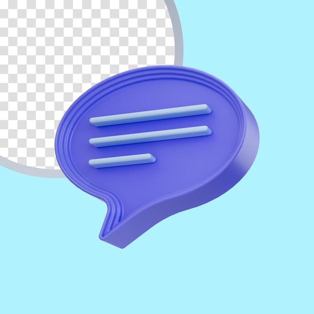 Icono de texto de comentario concepto de representación 3d para el tipo de comunicación conversación y mensaje de diálogo de voz
