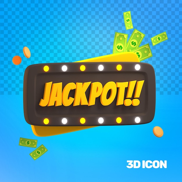 PSD icono de texto lateral de jackpot de marketing 3d