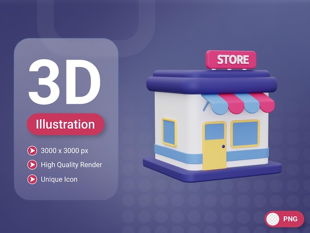 Icono de tienda 3d