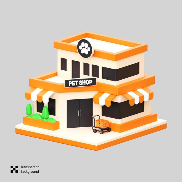 PSD el icono de la tienda de mascotas 3d