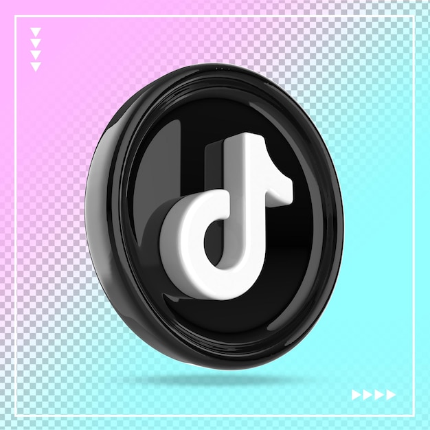 Icono de tiktok 3d moderno