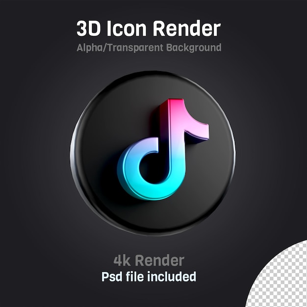Icono de TikTok aislado 3D