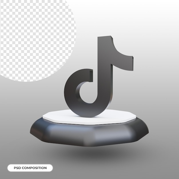 Icono de tiktok aislado en renderizado 3d