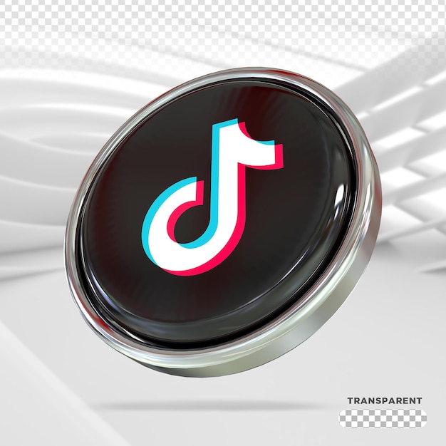 Ícono de Tiktok Redes sociales Render 3d