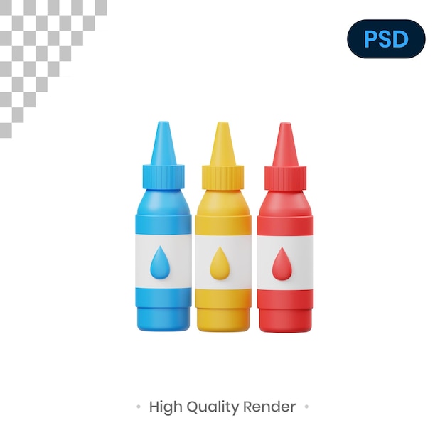Icono de tinta 3D PSD Premium