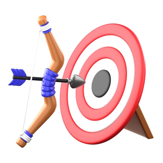 Icono de tiro con arco 3D de PSD gratuito