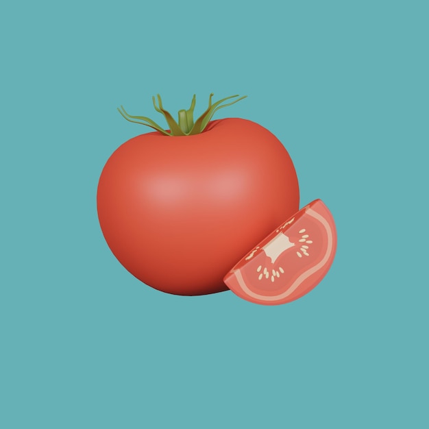 PSD el icono del tomate es una ilustración 3d.