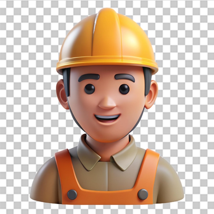 PSD icono de trabajador de la construcción 3d aislado en fondo blanco icono de constructor vector de moda en estilo 3d se puede usar para muchos propósitos