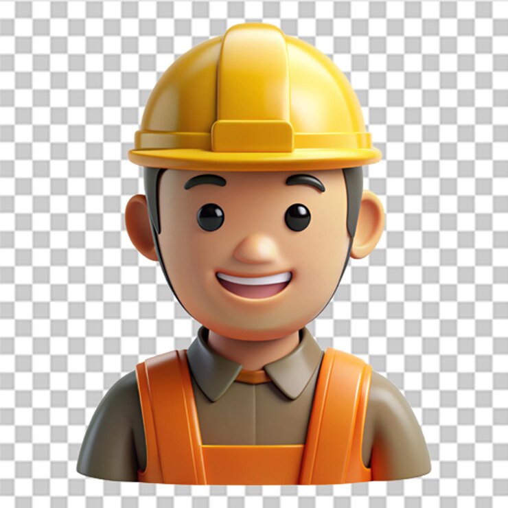 PSD icono de trabajador de la construcción 3d aislado en fondo blanco icono de constructor vector de moda en estilo 3d se puede usar para muchos propósitos