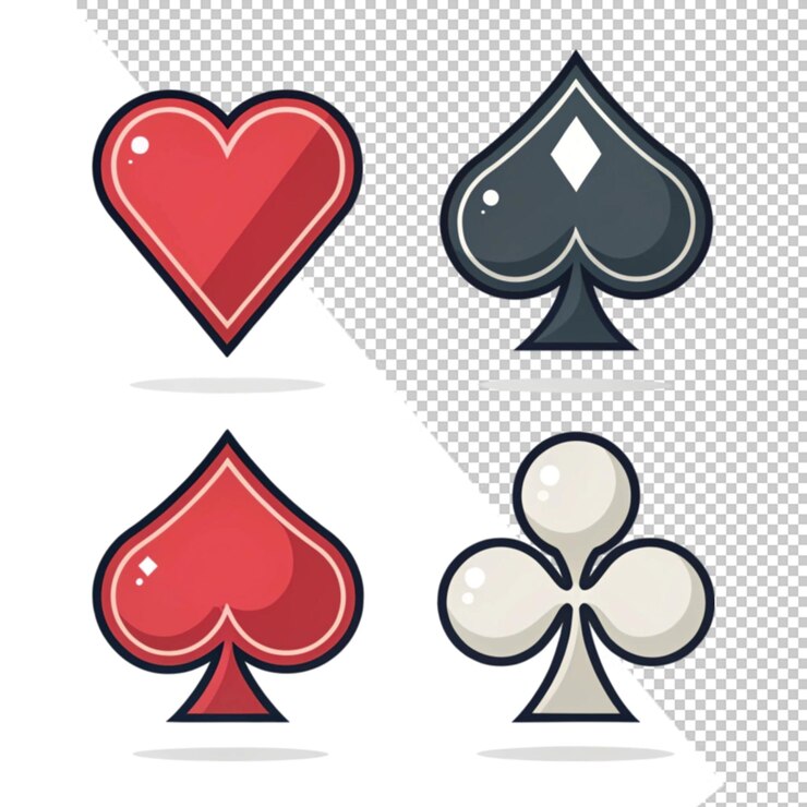 PSD el icono de los trajes de las cartas de póquer