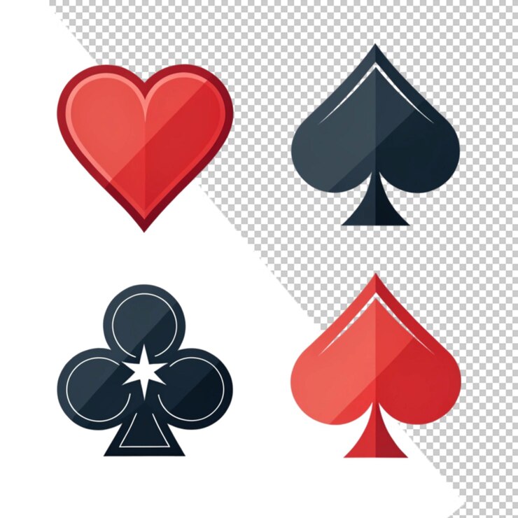 PSD el icono de los trajes de las cartas de póquer
