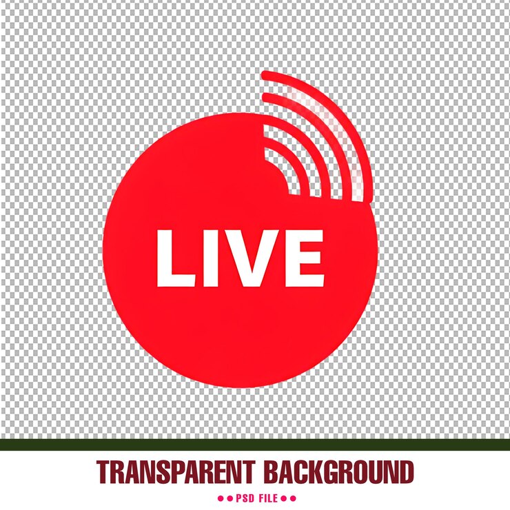 PSD icono de transmisión en vivo en un fondo transparente