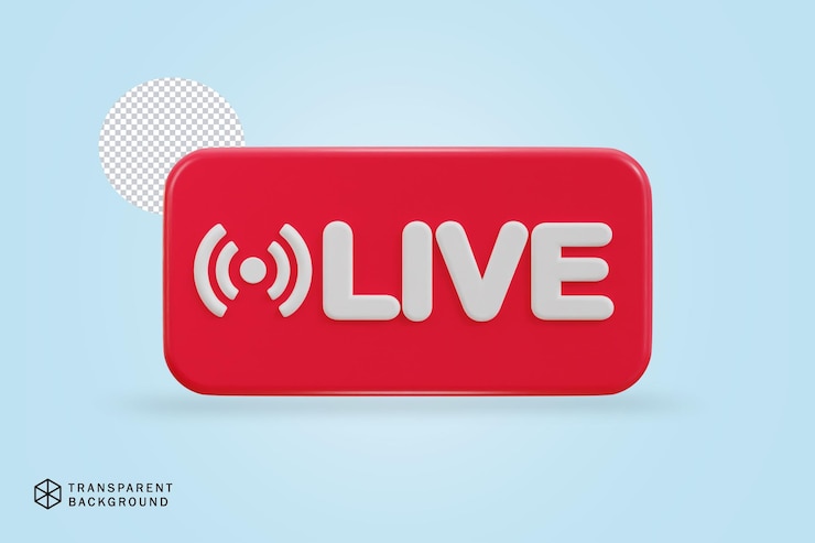 PSD icono de transmisión en vivo de redes sociales 3d
