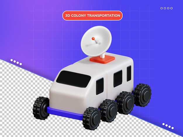 PSD el icono de transporte de la colonia en 3d