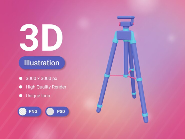 PSD icono de trípode de cámara 3d
