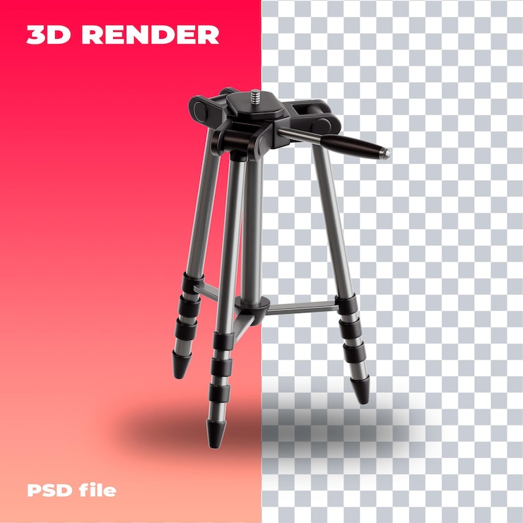 PSD icono de trípode psd 3d renderizado en 3d de alta resolución