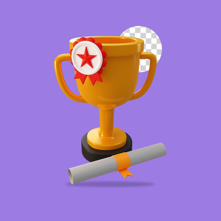 PSD icono de trofeo de render 3d aislado