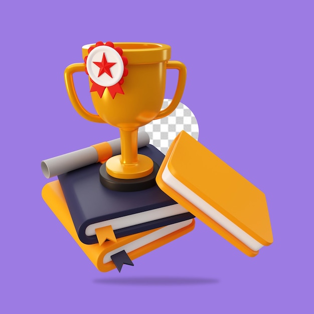 icono de trofeo de render 3d aislado