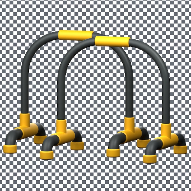 Icono de tuberías PSD 3D en un fondo aislado y transparente