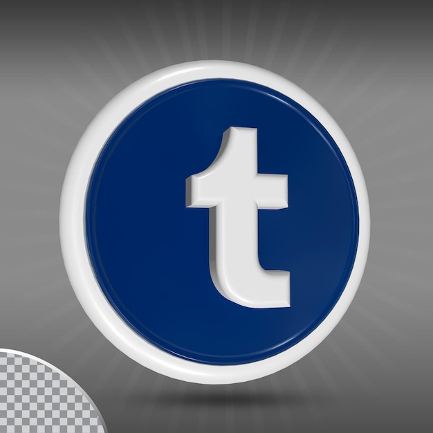 PSD icono tumblr logo en círculo de estilo moderno