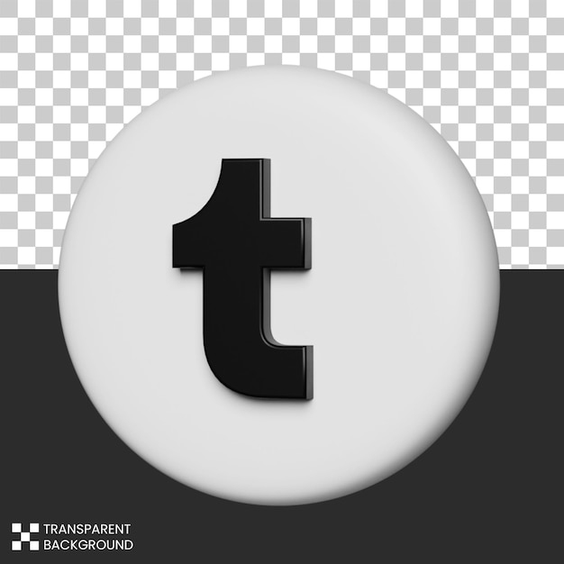 PSD icono de tumblr de redes sociales de renderizado 3d