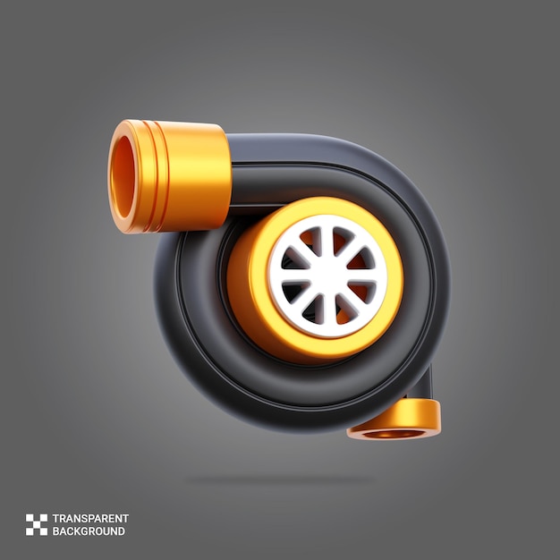 PSD el icono del turbo de renderizado psd 3d.