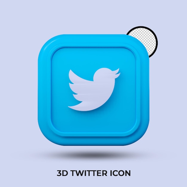 Icono de twitter 3d aislado