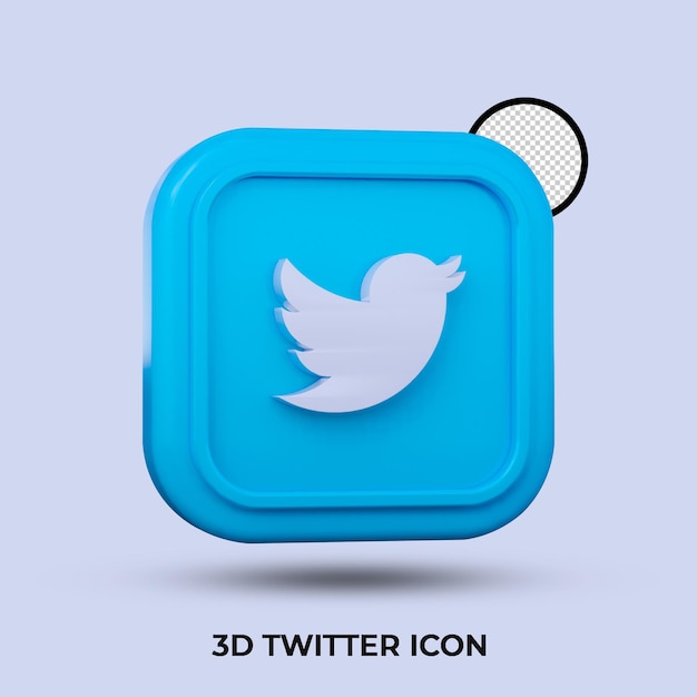 Icono de twitter 3d aislado