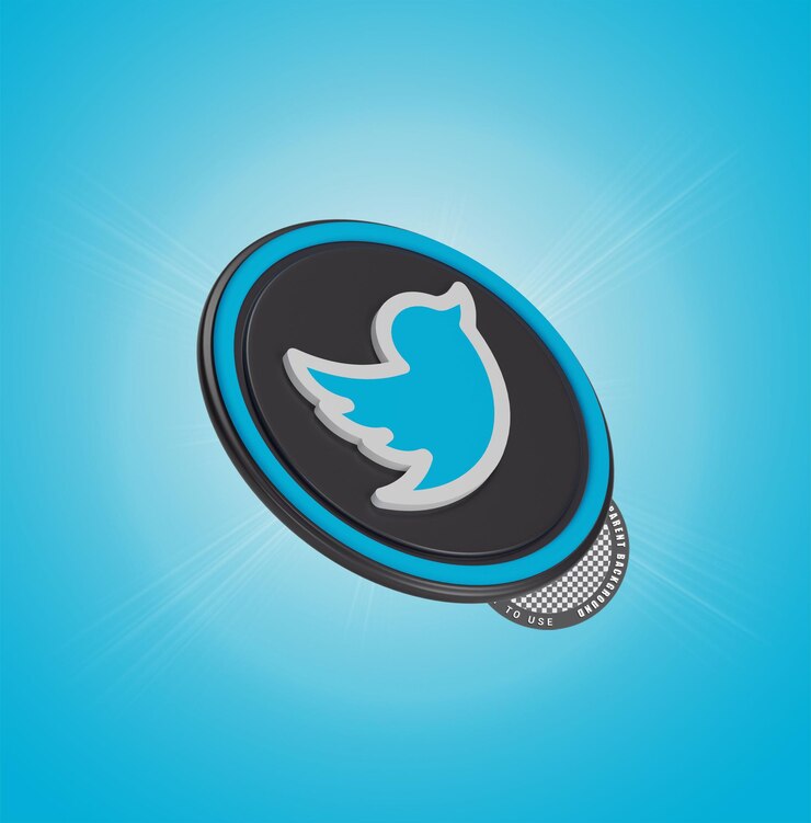 PSD el icono de twitter 3d de las redes sociales está aislado.