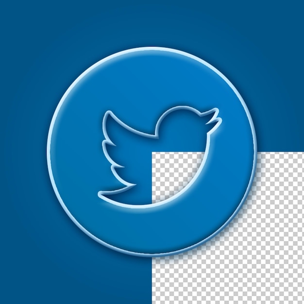 Icono de Twitter 3d